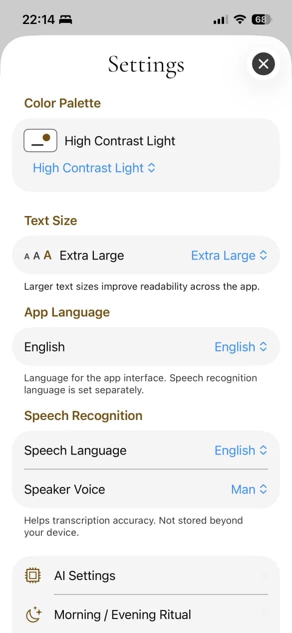 Light — High Contrast Light palette